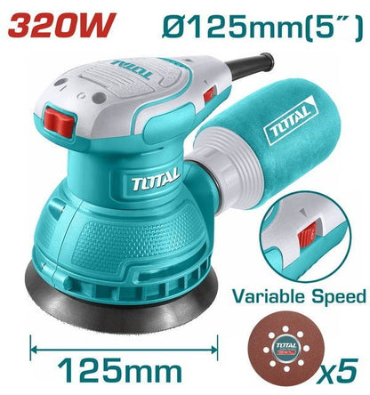 Ponceuse rotative 320W 125mm TOTAL pro TF2131256 - SME IMPORT