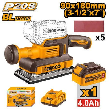Ponceuse Vibrante Brushless INGCO 20V CFSLI20311 - SME IMPORT