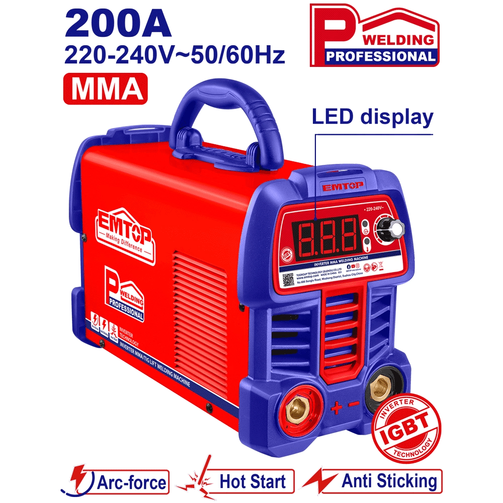 Poste de soudage mma 200A pro+ac EMTOP EWDEM2061 - SME IMPORT