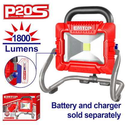 Projecteur LED 1800 lumens 20V EMTOP LWL2025 - SME IMPORT