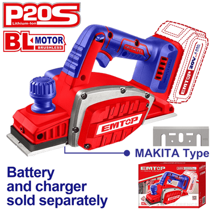 Rabot à bois 20V brushless EMTOP ELCR20401 - SME IMPORT