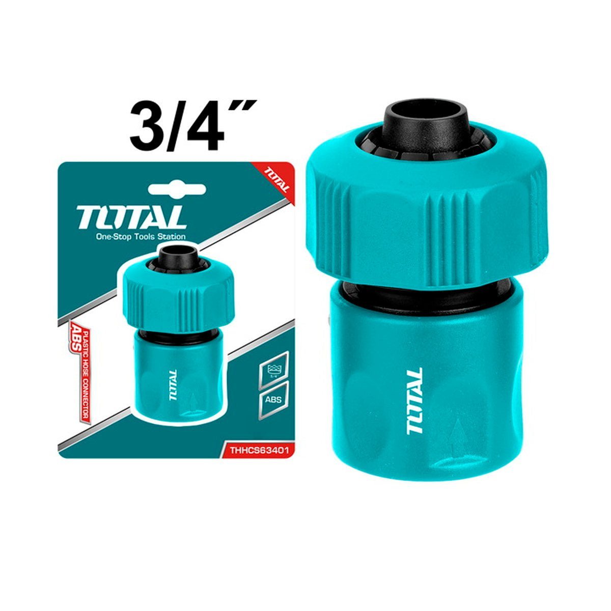 Raccord rapide tuyau arrosage 19 mm abs TOTAL THHCS63401 - SME IMPORT