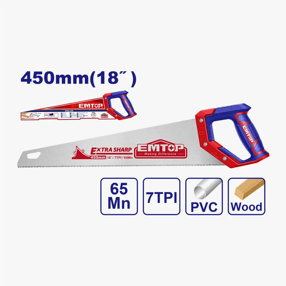 Scie à main 450MM EMTOP EHAS4502 - SME IMPORT