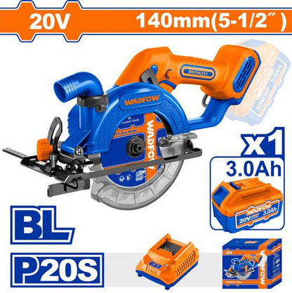 Scie circulaire 20v 140mm WADFOW WLWP5631 - SME IMPORT