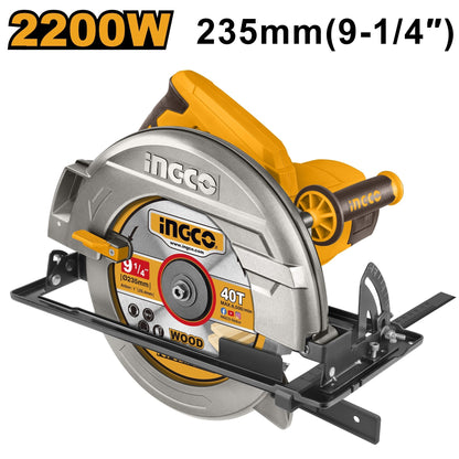 Scie Circulaire INGCO 2200W 235 mm (9 - 1/4") CS23522 - INGCO SME TUNISIE