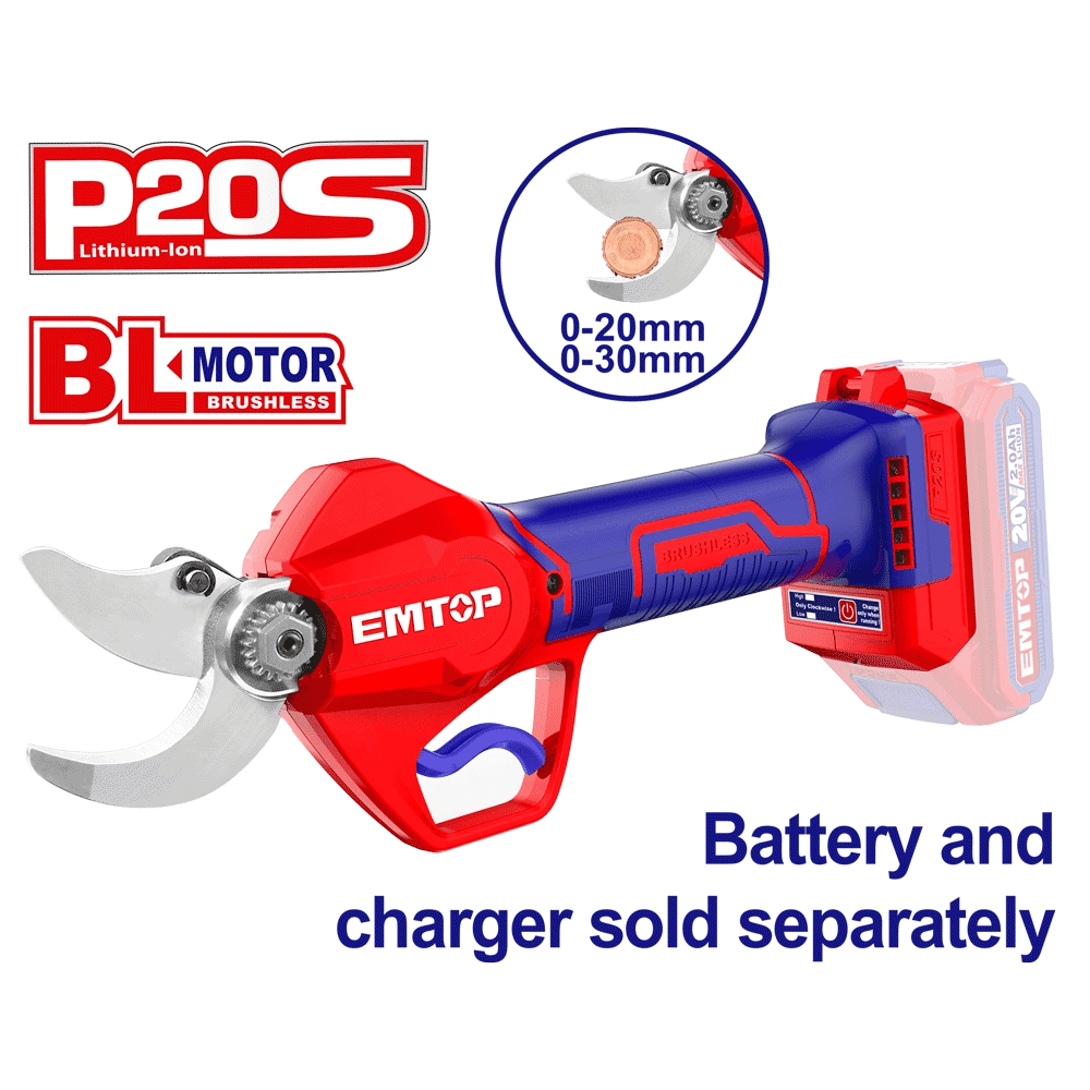 Sécateur électrique 20V 20-30 EMTOP ELSL20305 - SME IMPORT