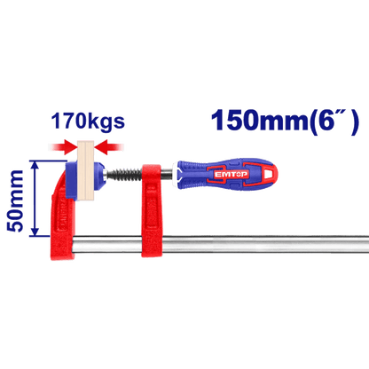Serre joint 50X150MM force 170KG EMTOP ECLPF05101 - SME IMPORT