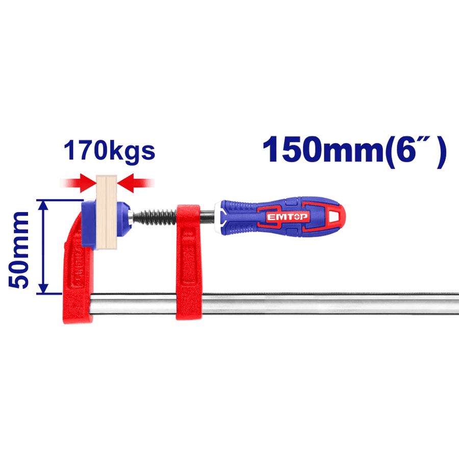Serre joint 50X150MM force 170KG EMTOP ECLPF05101 - SME IMPORT
