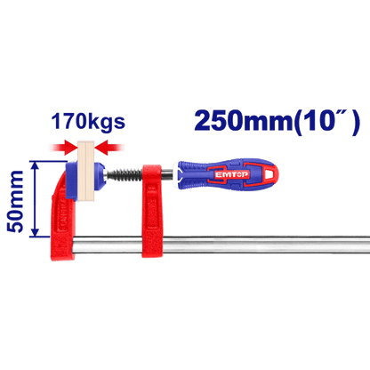 Serre joint 50X250MM force 170KG EMTOP ECLPF05301 - SME IMPORT