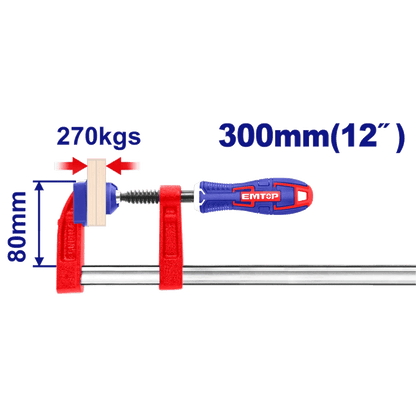 Serre joint 80X300MM force 270KG EMTOP ECLPF08101 - SME IMPORT