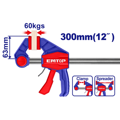 Serre joint rapide 63X300MM 60KG EMTOP ECLPQ60201 - SME IMPORT