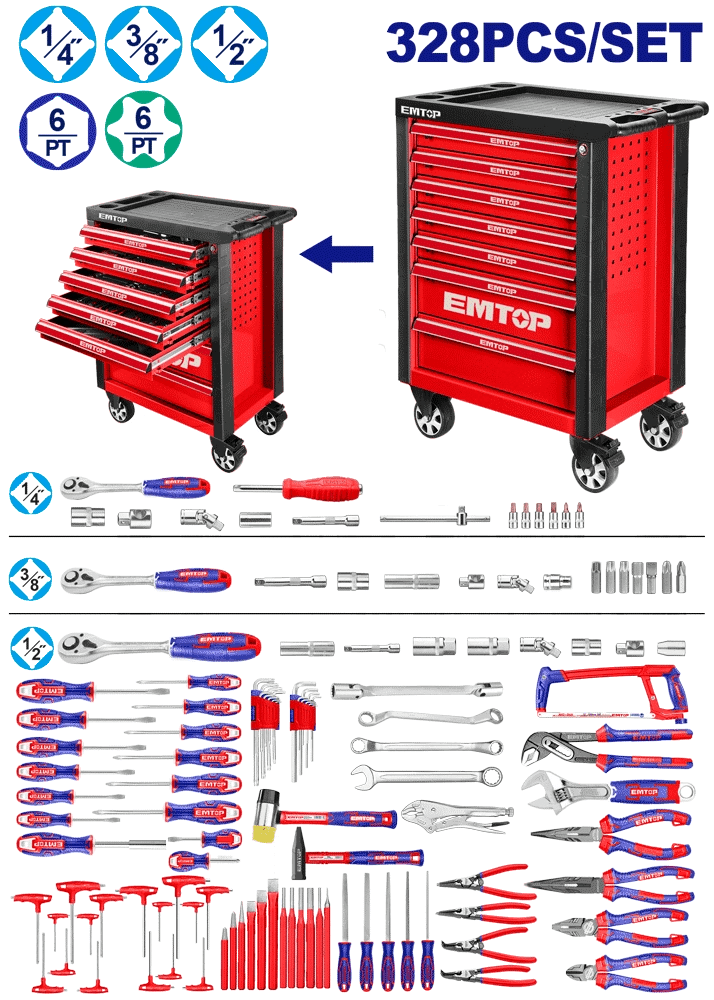 Servante á outils 7 tiroirs 328P EMTOP EHTS03281 - SME IMPORT