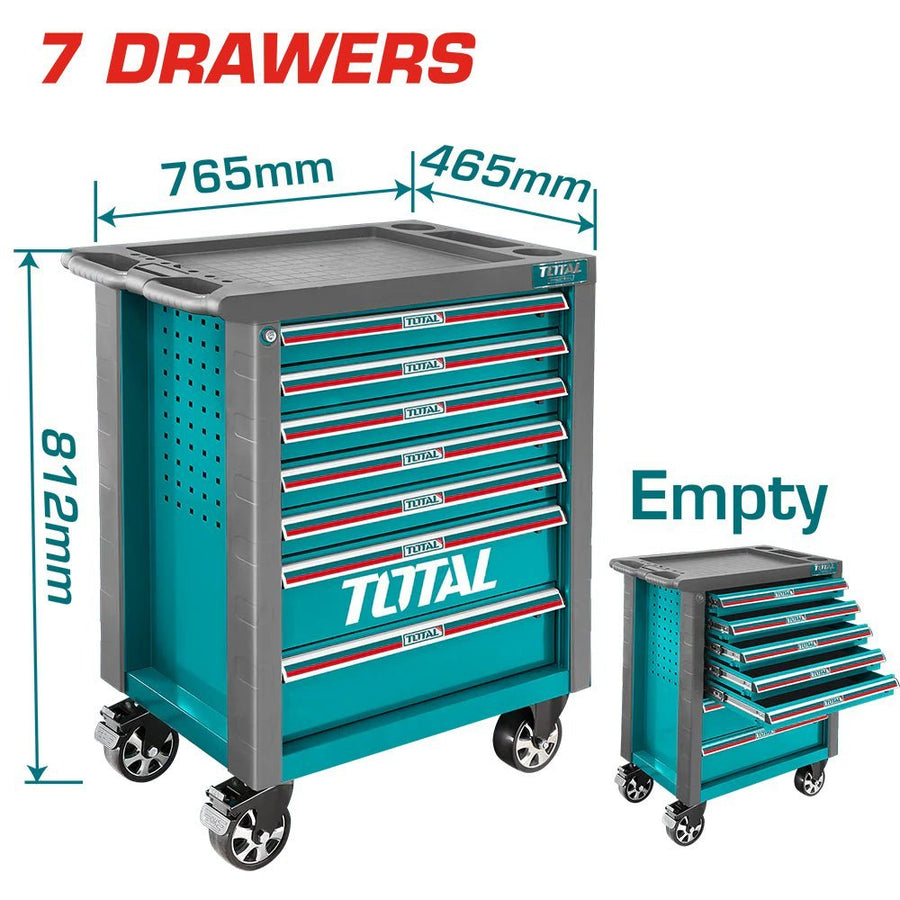 Servante vide 7 tiroirs atelier avec roulettes 765x465mm THRC01071 - SME IMPORT
