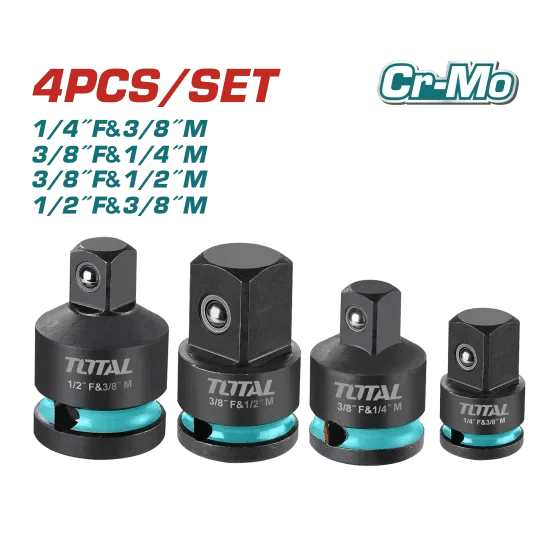 Set adaptateurs douilles crmo TOTAL 4 pieces professionnel THISAD12438 - SME IMPORT