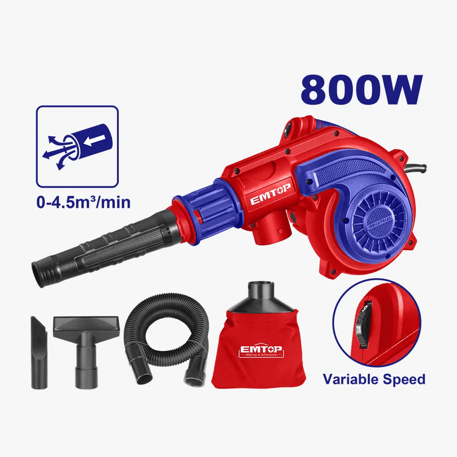 Souffleur – aspirateur 800W EMTOP EABR8003 - SME IMPORT
