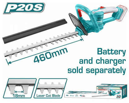 Taille-haie sans fil 20 v TOTAL THTLI20018 avec lame découpée au laser 460 mm et écartement 18 mm