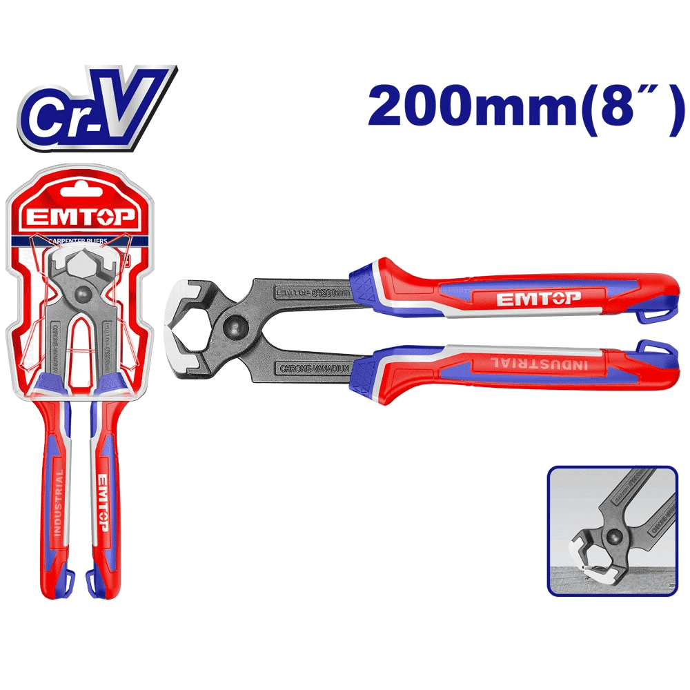 Tenaille charpente CR-V 8″/ 200MM EMTOP EPLRCP0821 - SME IMPORT