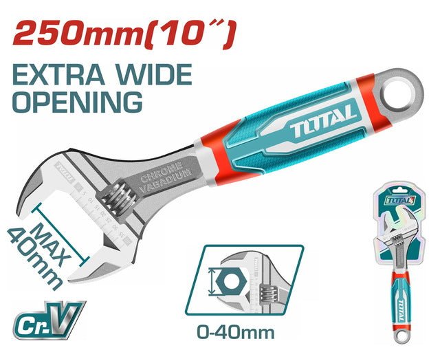 THT101106 - clé à molette TOTAL 10 pouces - réglage précis - SME IMPORT