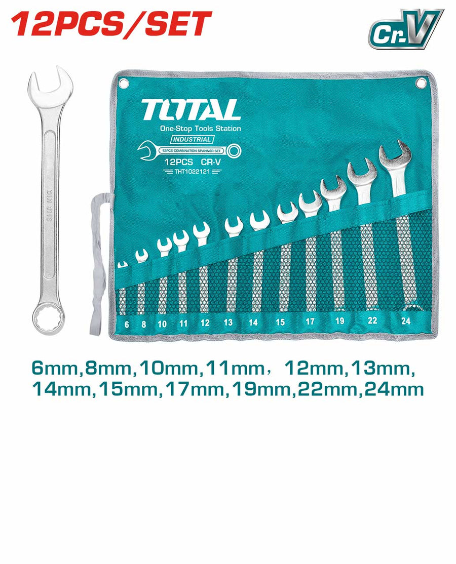 THT1022121 Clés Mixtes TOTAL 12 Pièces 6 24mm Bricolage - SME IMPORT