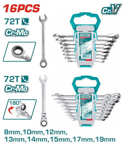 THT103RK166 clés à cliquet TOTAL 16 pièces pour bricolage - SME IMPORT