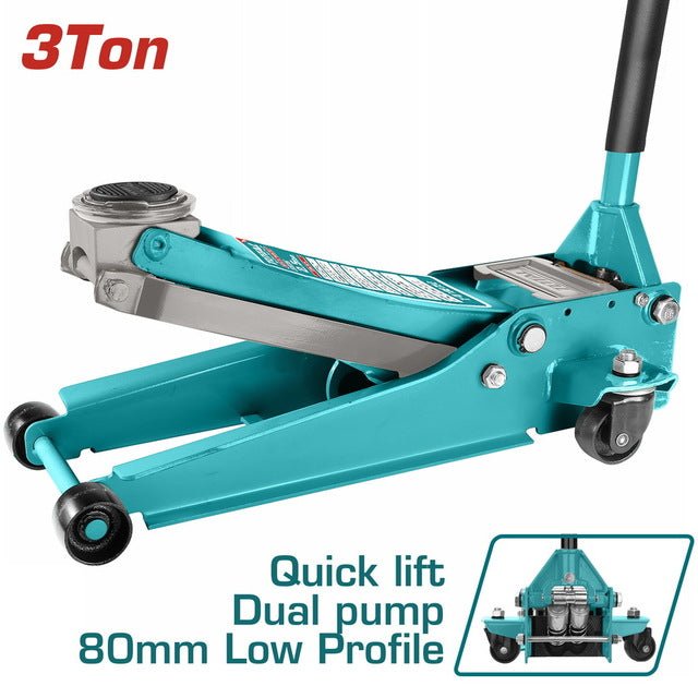THT10834–Cric Hydraulique Plancher TOTAL 3T–Levage Rapide - SME IMPORT