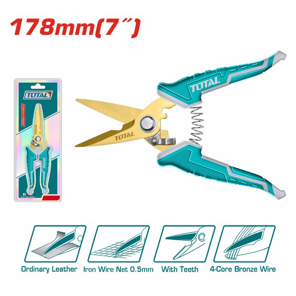 THT117871 - ciseaux d electricien TOTAL lames acier titane - SME IMPORT