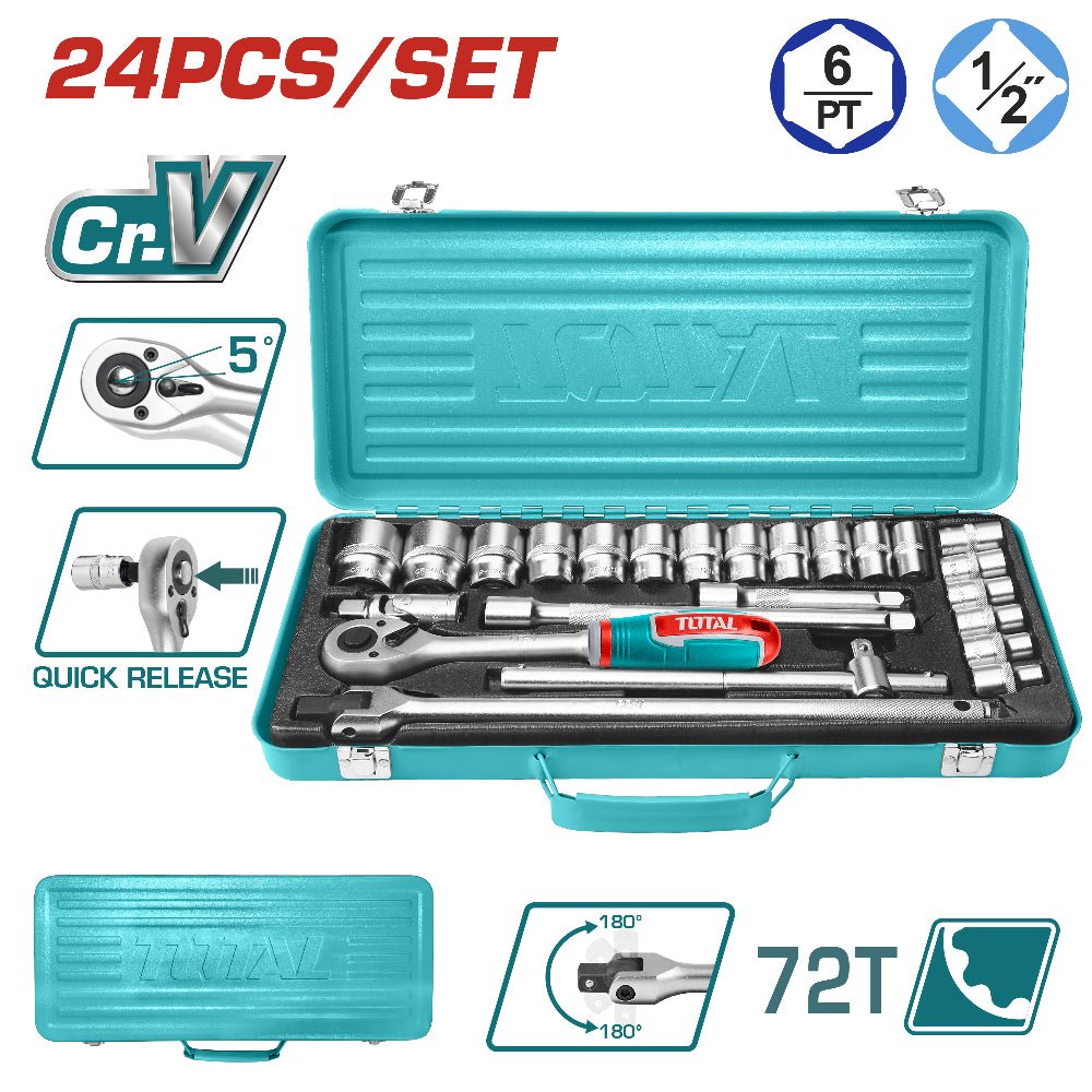 THT121242 boîte douilles 1/2 pouce 24 pièces Cr-V – atelier - SME IMPORT