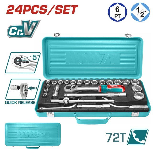 THT141253-Ensemble douilles 1/2 TOTAL 24 pièces-pratique - SME IMPORT