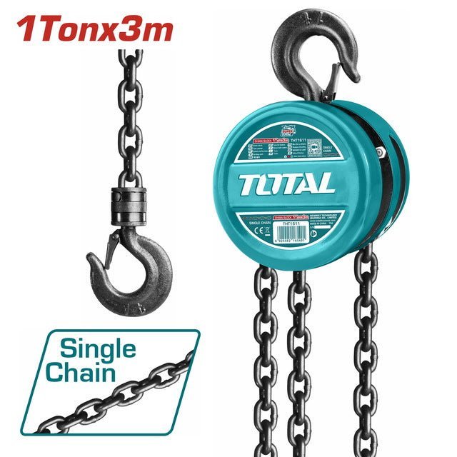 THT1611 palan à chaîne 1T TOTAL 3m pour levage sécurisé - SME IMPORT