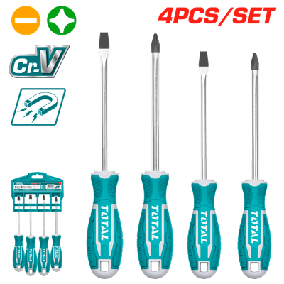 THT250604 coffret tournevis TOTAL pointe magnétique CrV pro - SME IMPORT