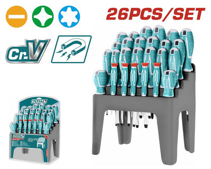 THT250626 - set tournevis magnétiques TOTAL 26 pièces - SME IMPORT