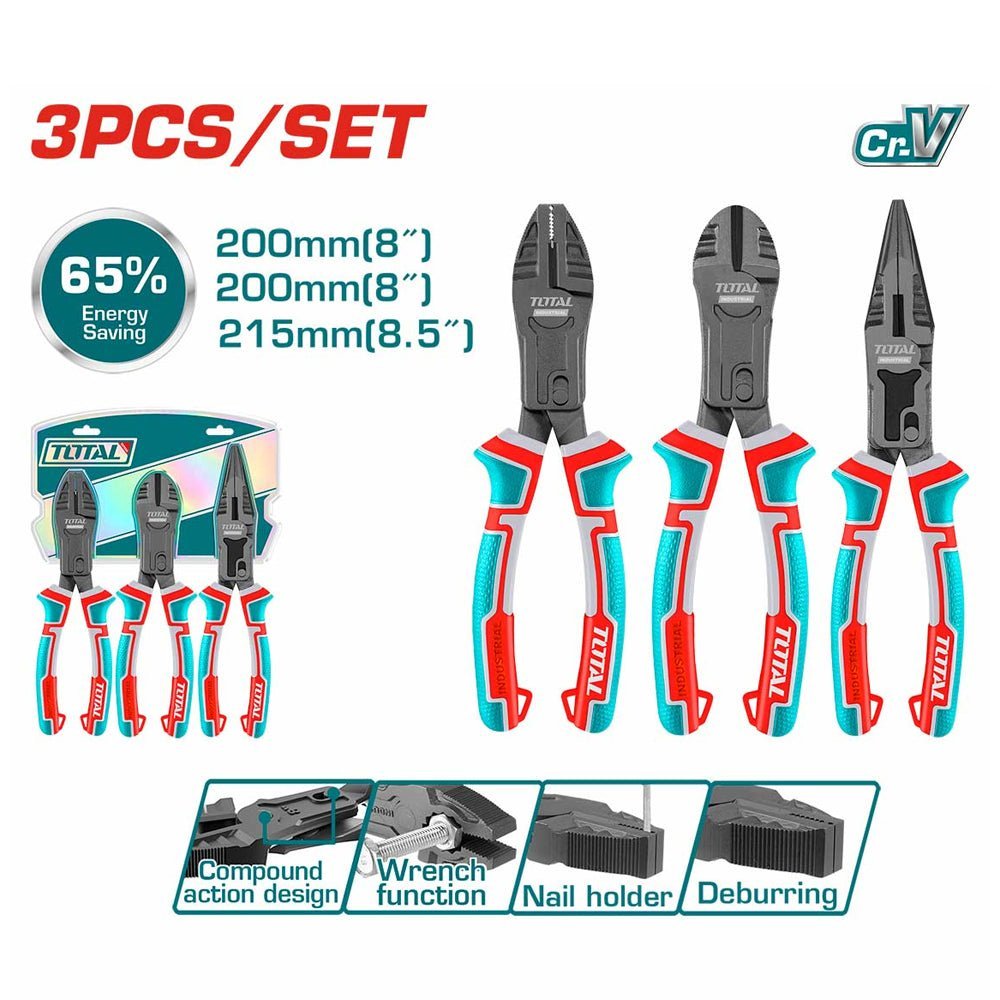 THT2CK231S jeu pinces 3 pièces TOTAL tools pour bricolage - SME IMPORT