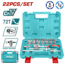 THT381221 - douilles 3/8 TOTAL 22 pièces - durable fiable - SME IMPORT