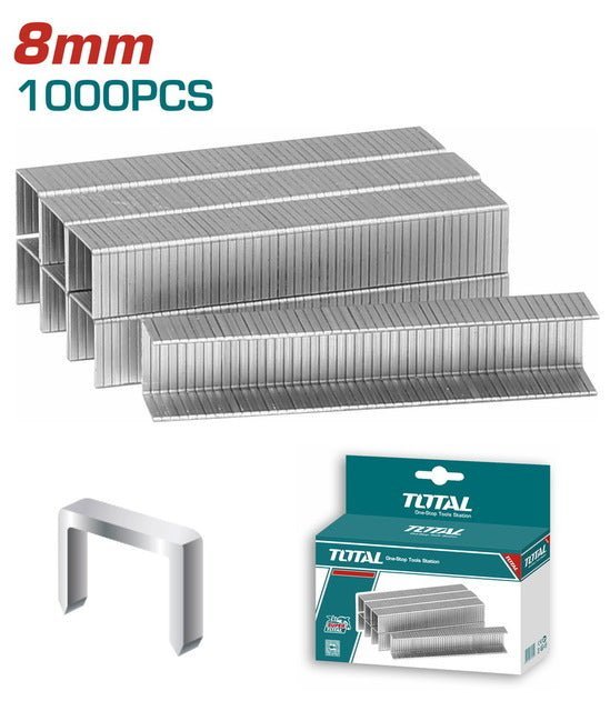 THT3982 agrafes TOTAL 8mm acier galvanisé 1000 pièces - SME IMPORT