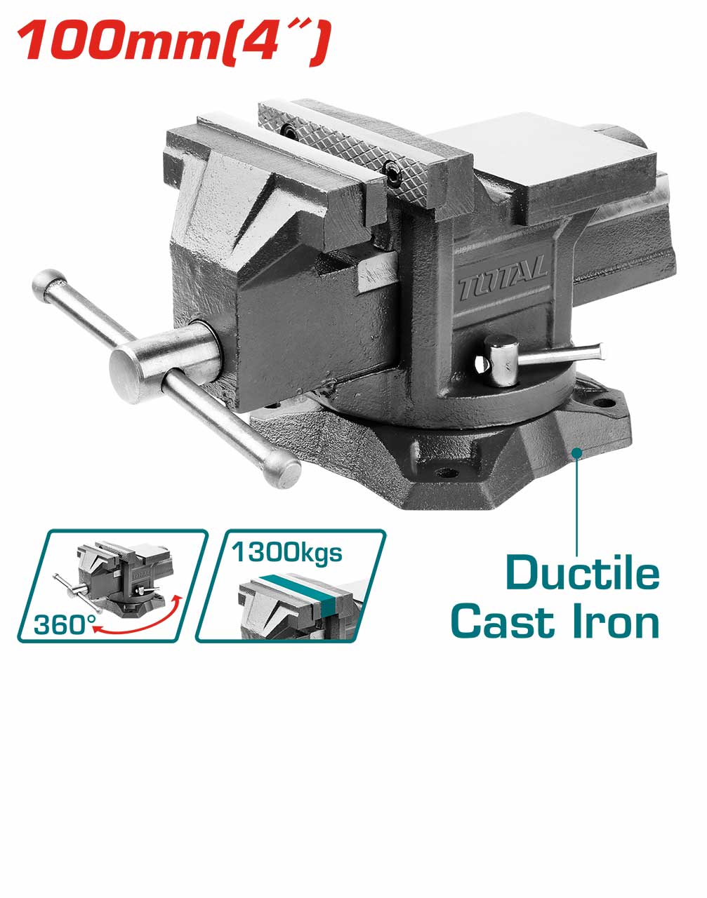 THT6146 - Étau Établi TOTAL 100MM - Pour Bricoleurs - SME IMPORT