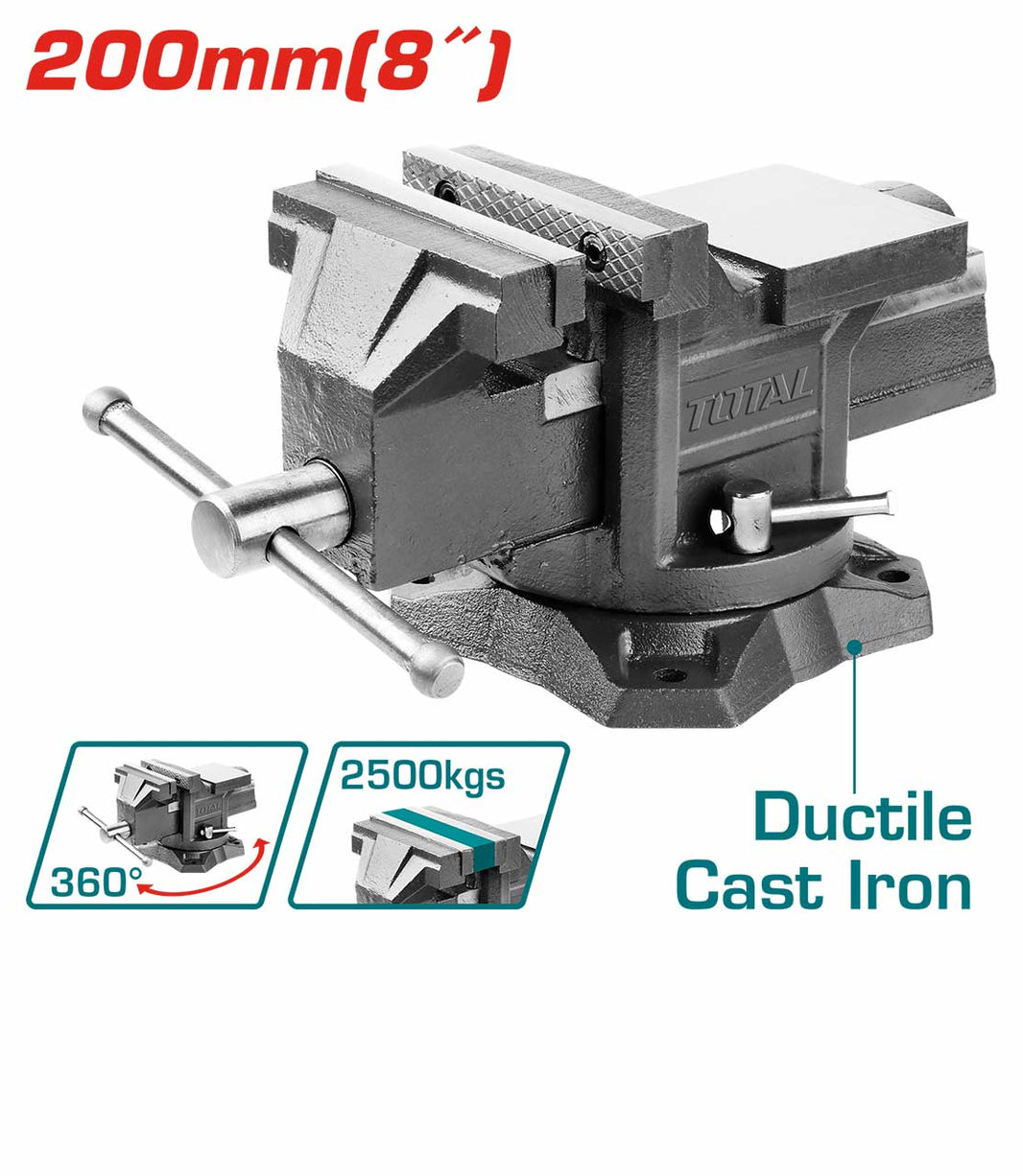 THT6186 Étau Atelier Total 200 mm Serrage 2500 Kg Bricolage - SME IMPORT