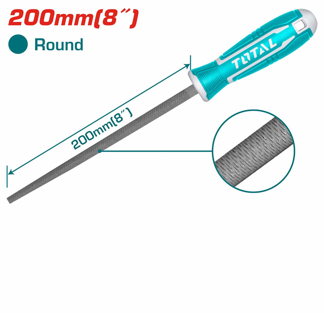 Lime ronde TOTAL 200 mm acier trempé ergonomique THT91386