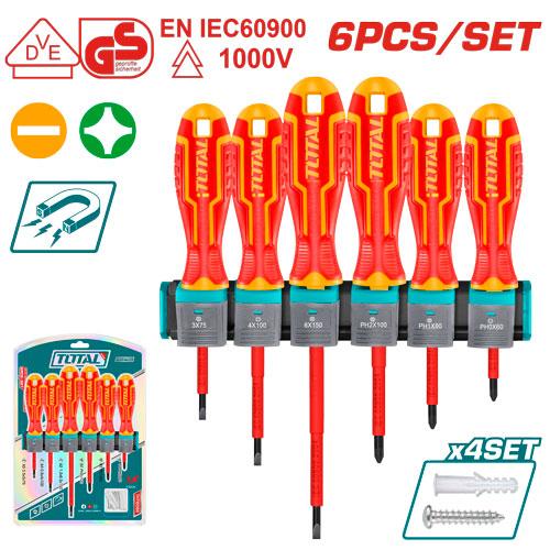 THTIS566 tournevis isolés TOTAL 1000V 6 pièces électricien - SME IMPORT