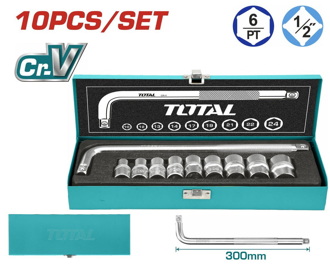 THTL121101 douilles jx TOTAL 1/2 pouce acier Cr-V haute - SME IMPORT