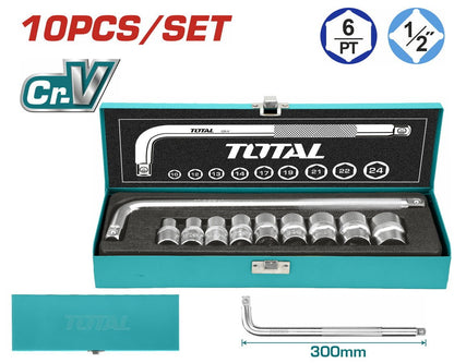 THTL121101 douilles jx TOTAL 1/2 pouce acier Cr-V haute - SME IMPORT