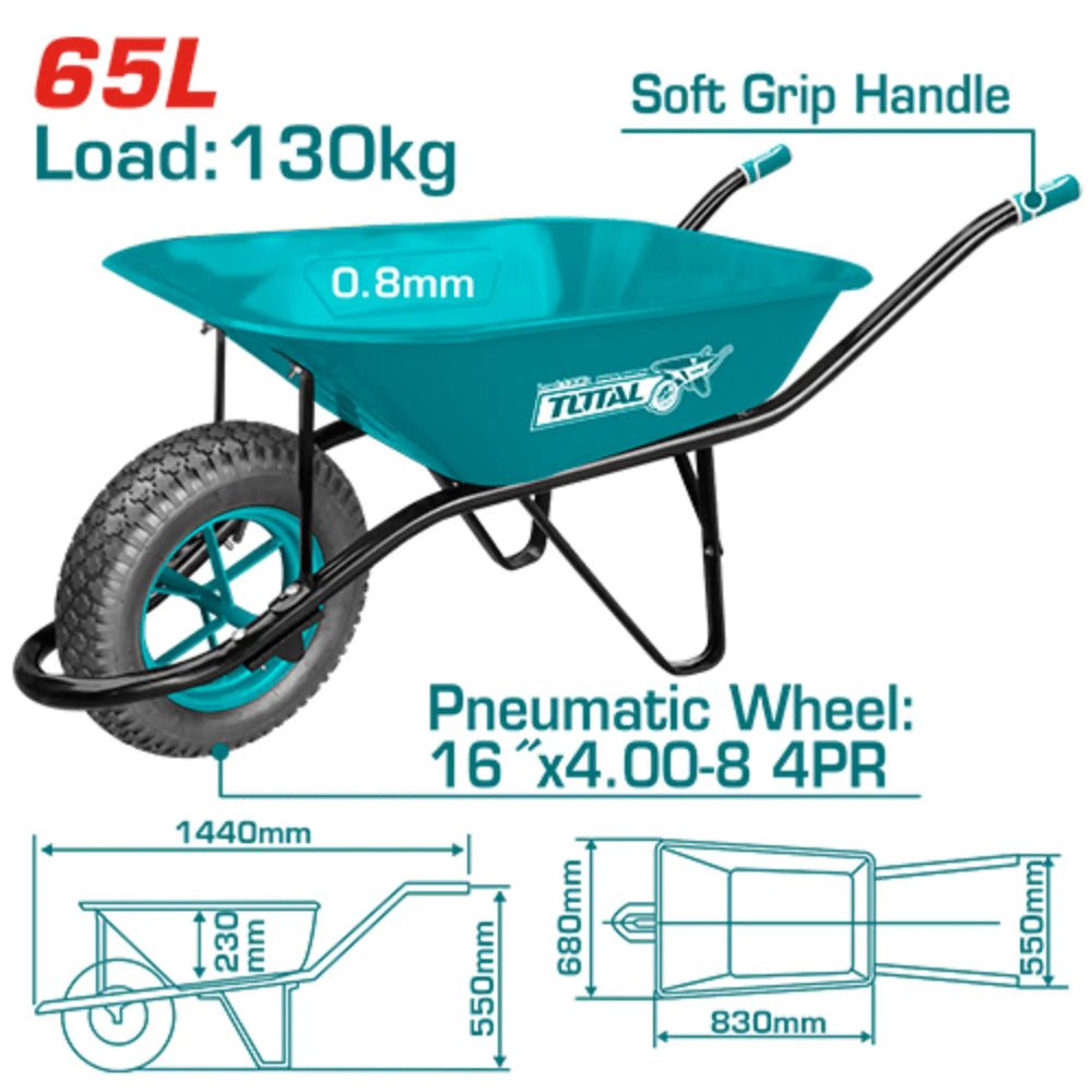 THTWB4010P - brouette TOTAL 65 l 140 kg - jardin chantier - SME IMPORT
