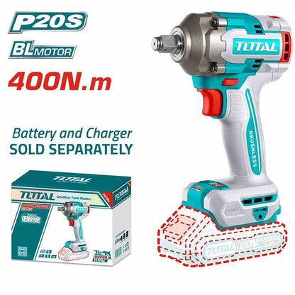 TIWLI20401 clé à chocs sans fil 20V 400Nm moteur brushless - SME IMPORT