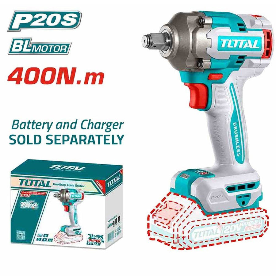 TIWLI20401 clé à chocs sans fil 20V 400Nm moteur brushless - SME IMPORT