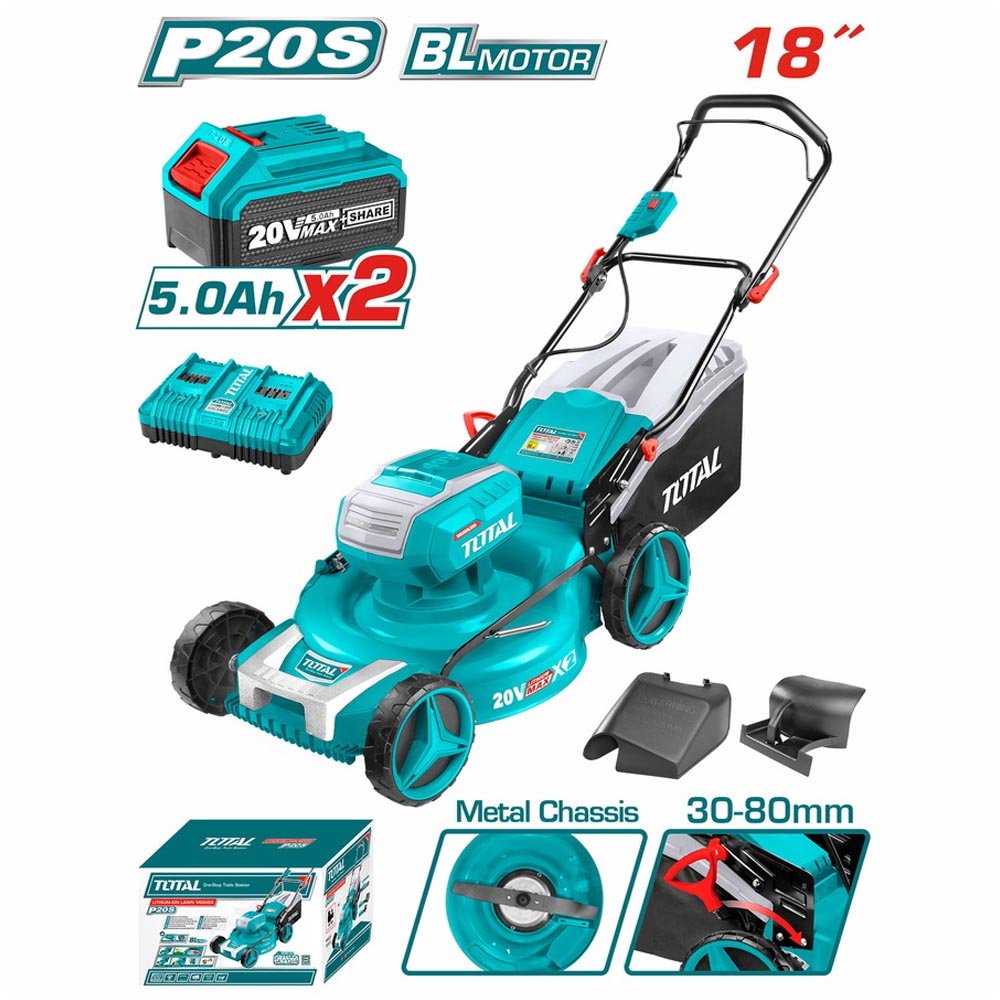 TLMLI20186 Tondeuse Sans Fil TOTAL 40V 60L Hauteur 30 80 - SME IMPORT