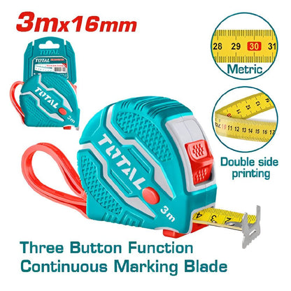 TMT126031M ruban TOTAL 3m x 16mm blocage triple caoutchouc - SME IMPORT
