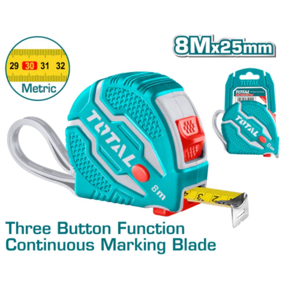 TMT126081M - ruban mesure TOTAL 8M 25MM acier - bricolage - SME IMPORT