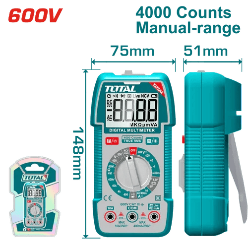 TMT536002 – multimètre TOTAL 600 v dc/ac – mesures précises - SME IMPORT