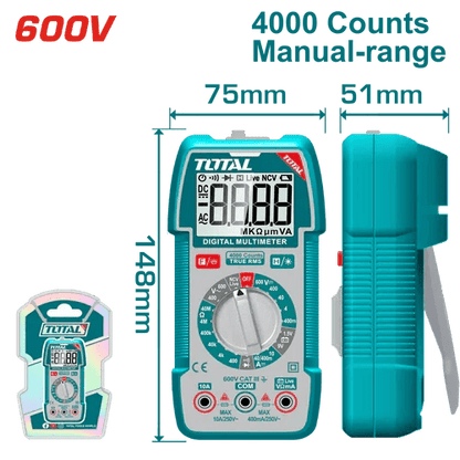 TMT536002 – multimètre TOTAL 600 v dc/ac – mesures précises - SME IMPORT