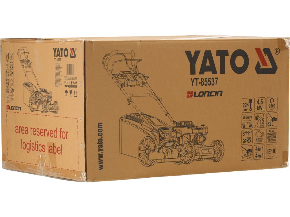 TONDEUSE A GAZON THERMIQUE 4Temps 224CC 56CM Self-Propulsion — YATO YT-85537 - SME IMPORT