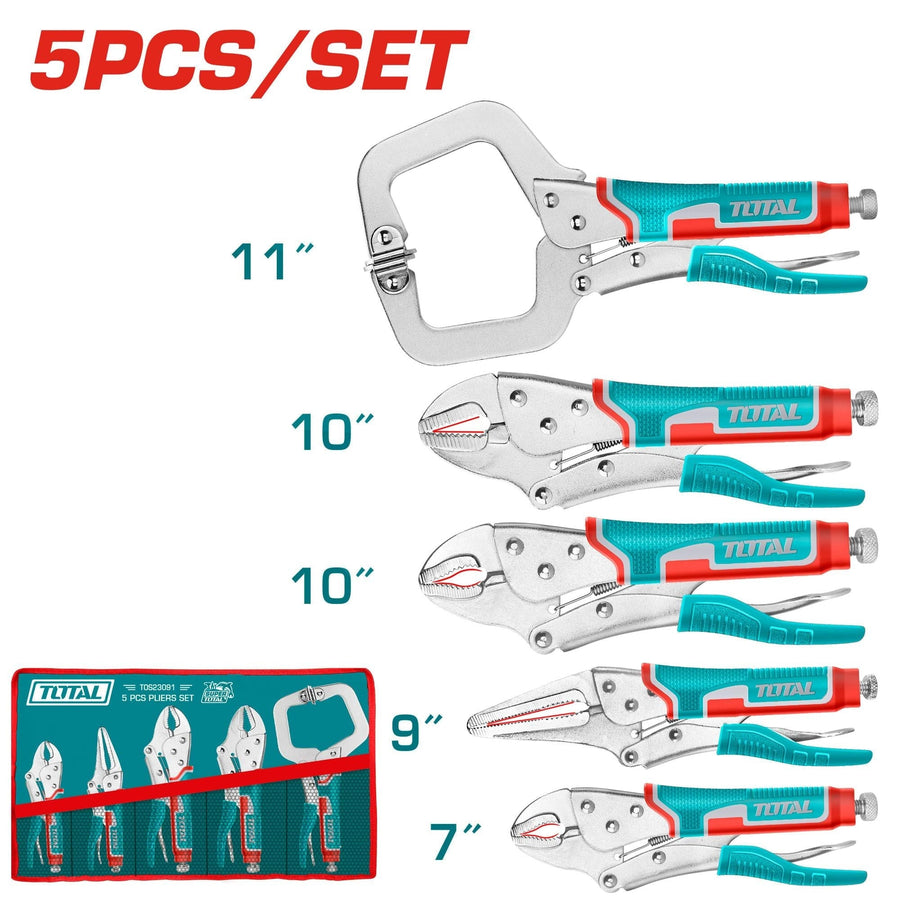 TOS23091 pinces TOTAL 5 pièces longs 7 9 10 11 - serrage - SME IMPORT